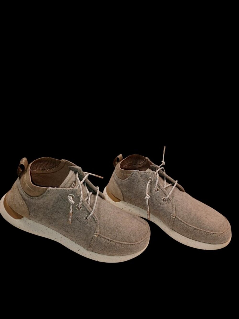 Reef Chukka Modern Minimalist Cozy Wool Blend Casual Shoes Grey/Tan Mens Size 12